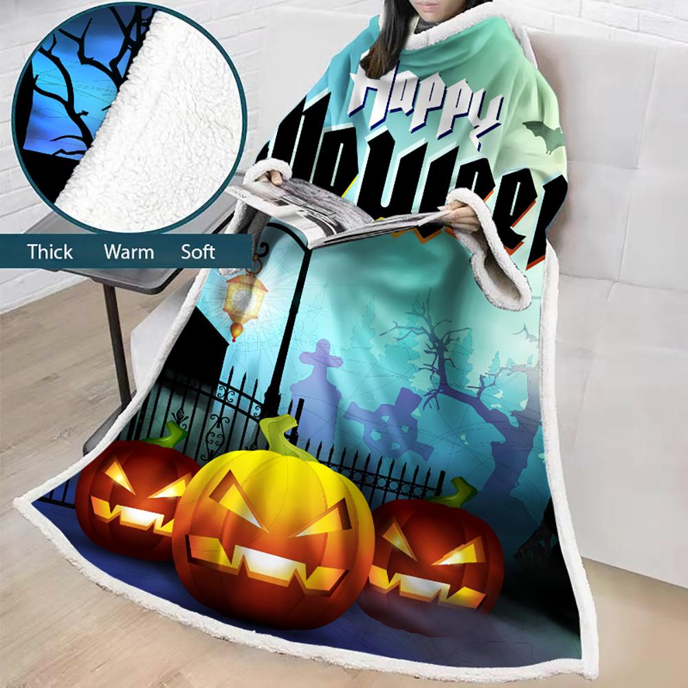 3D Digital Printed Blanket With Sleeves-Blanket Robe Halloween Party