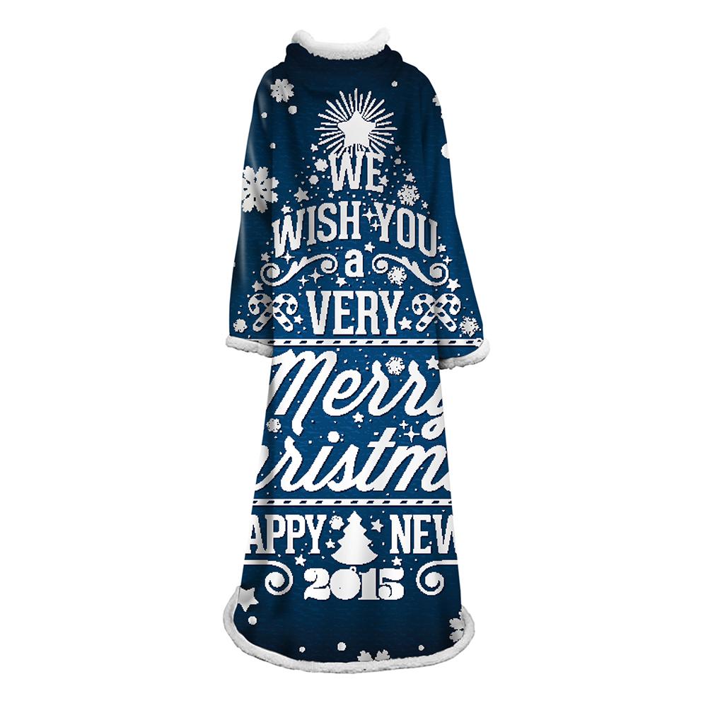3D Digital Printed Blanket With Sleeves-Christmas Series Blanket Robe