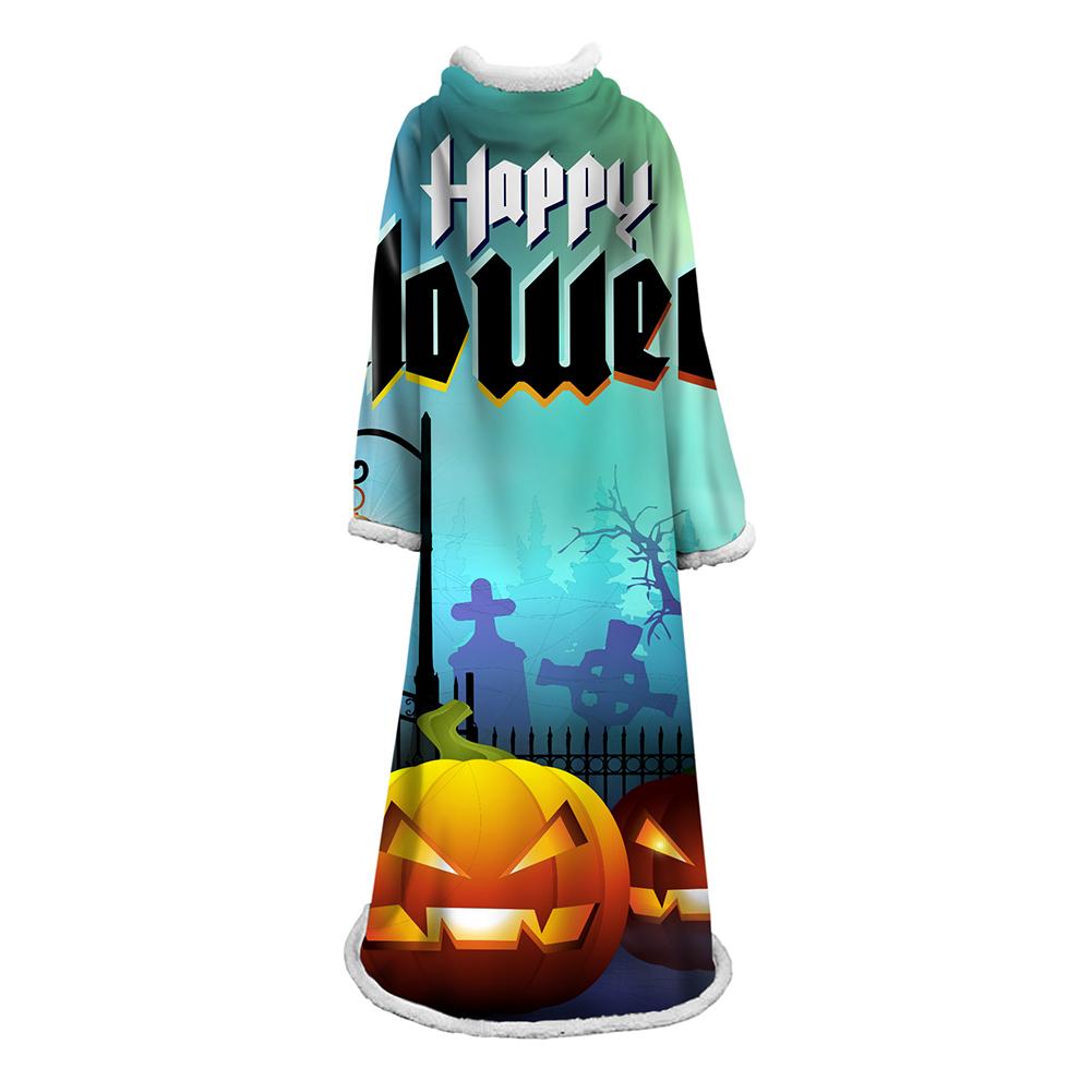 3D Digital Printed Blanket With Sleeves-Blanket Robe Halloween Party