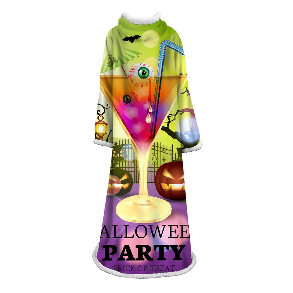 3D Digital Printed Blanket With Sleeves-Blanket Robe Halloween Party