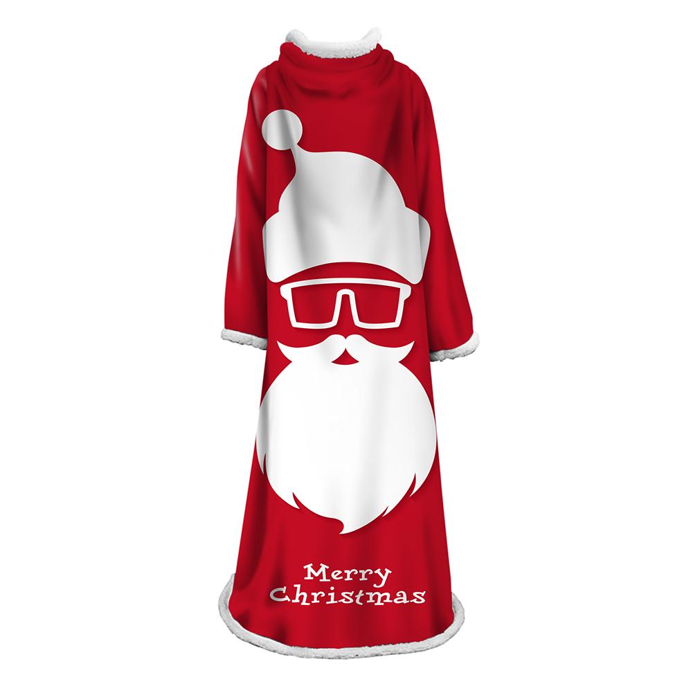 3D Digital Printed Blanket With Sleeves-Christmas Series Blanket Robe