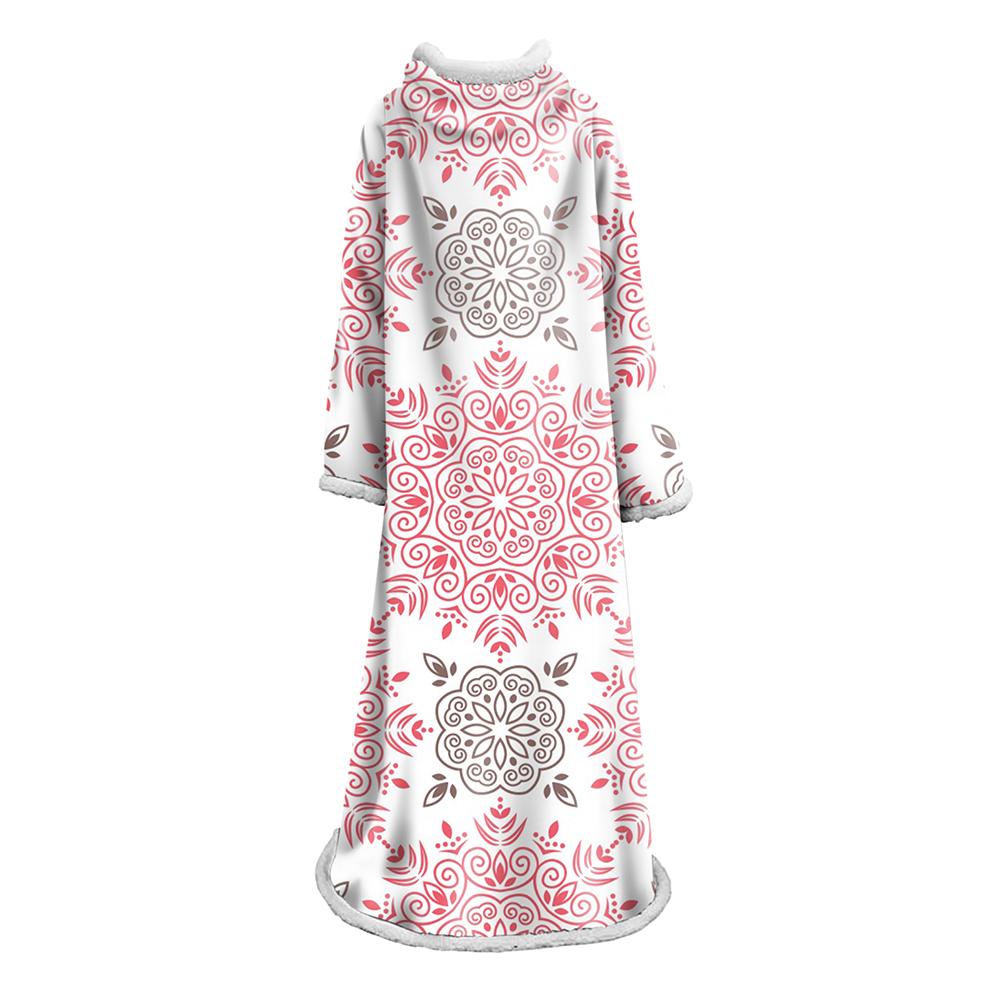 3D Digital Printed Blanket With Sleeves-Geometric Designs Blanket Robe