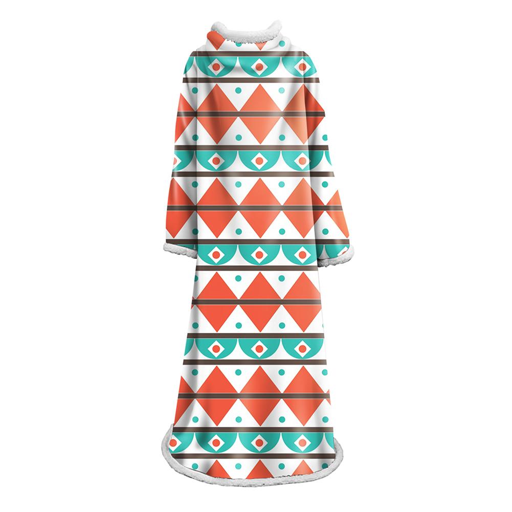 3D Digital Printed Blanket With Sleeves-Geometric Designs Blanket Robe
