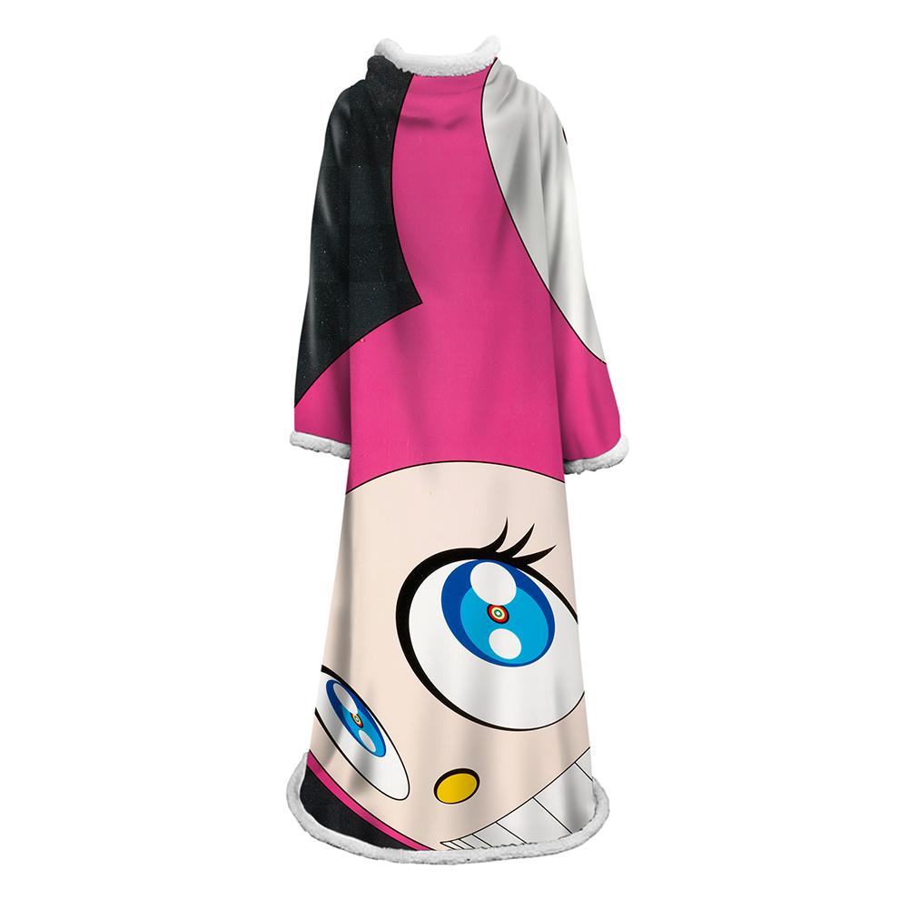 3D Digital Flower Printed Blanket With Sleeves-Cute Cartoon Blanket Robe