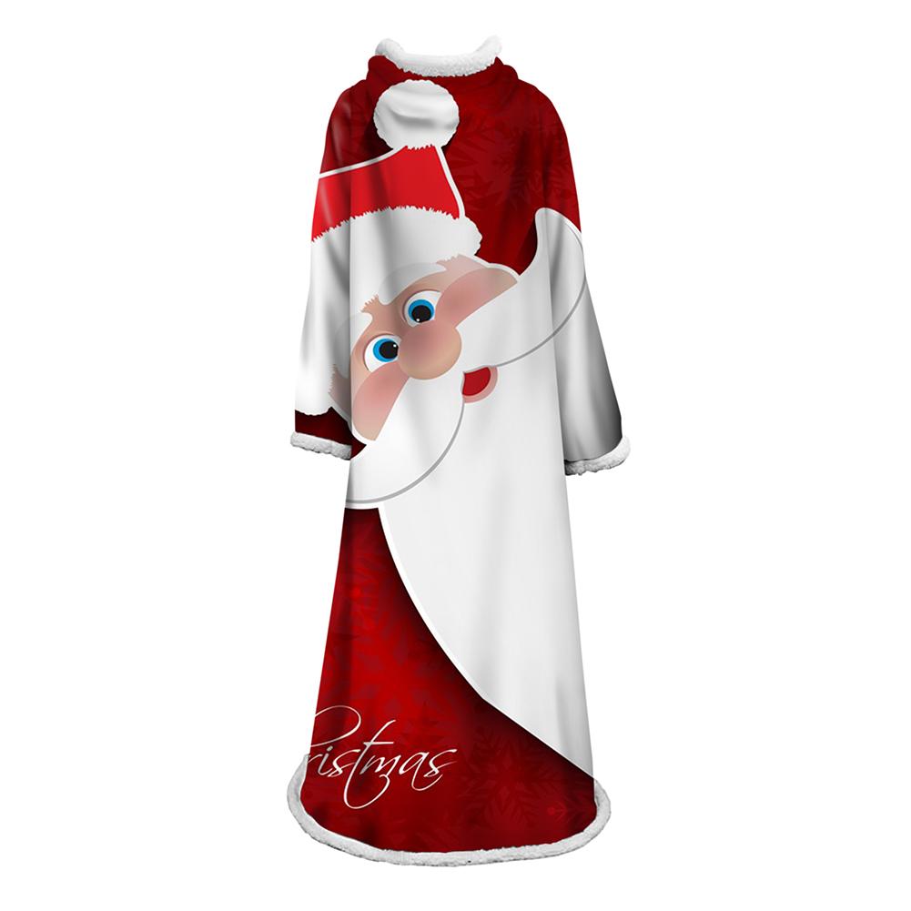 3D Digital Printed Blanket With Sleeves-Christmas Series Blanket Robe