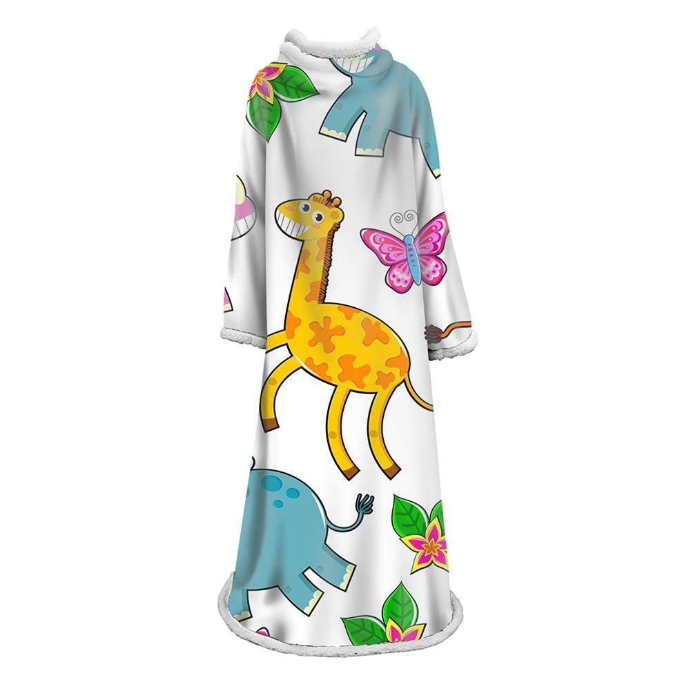 3D Digital Printed Cartoon Blanket With Sleeves-Cute Blanket Robe