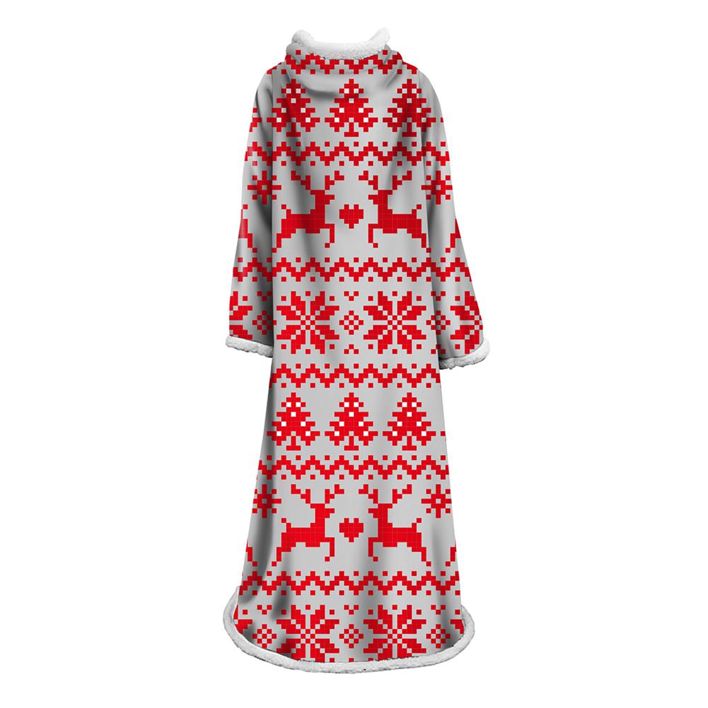 3D Digital Printed Blanket With Sleeves-Christmas Series Blanket Robe