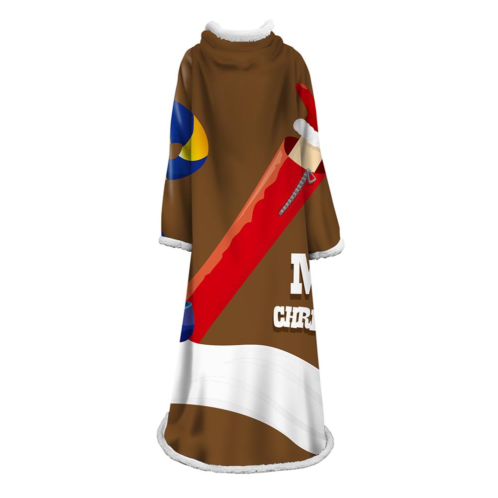 3D Digital Printed Blanket With Sleeves-Christmas Series Blanket Robe