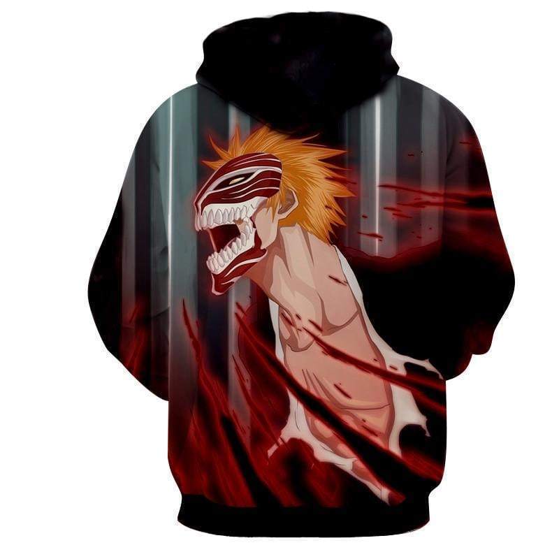 Hollow Mask Ichigo Bleach 3d Printed Bleach Hoodie