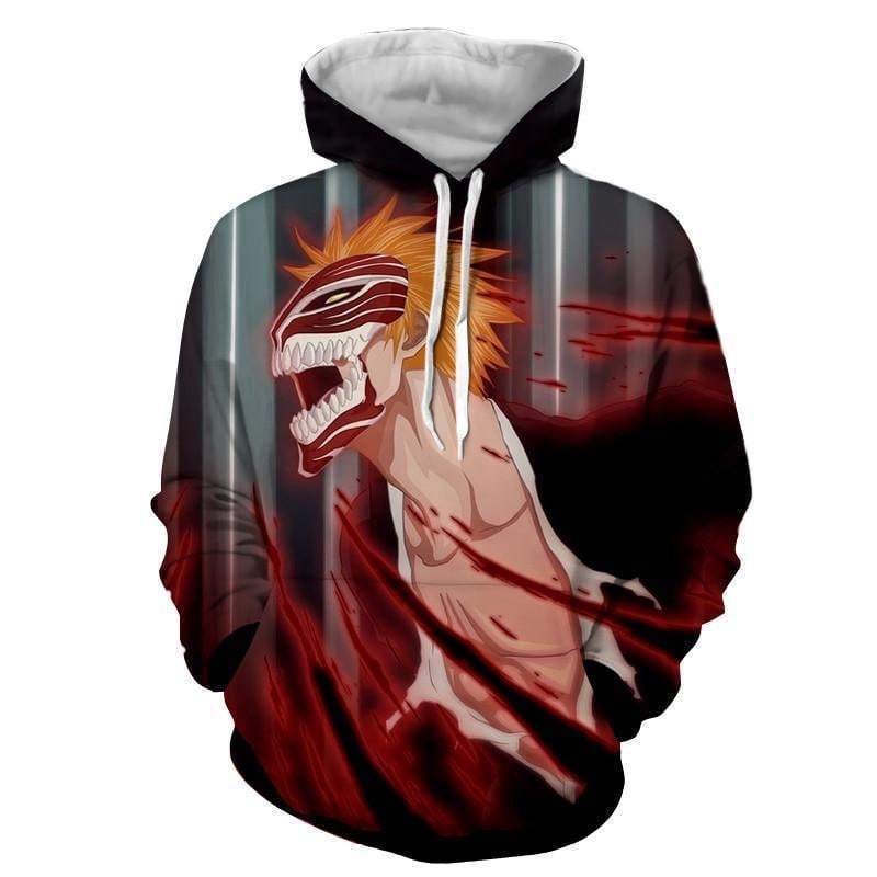 Hollow Mask Ichigo Bleach 3d Printed Bleach Hoodie