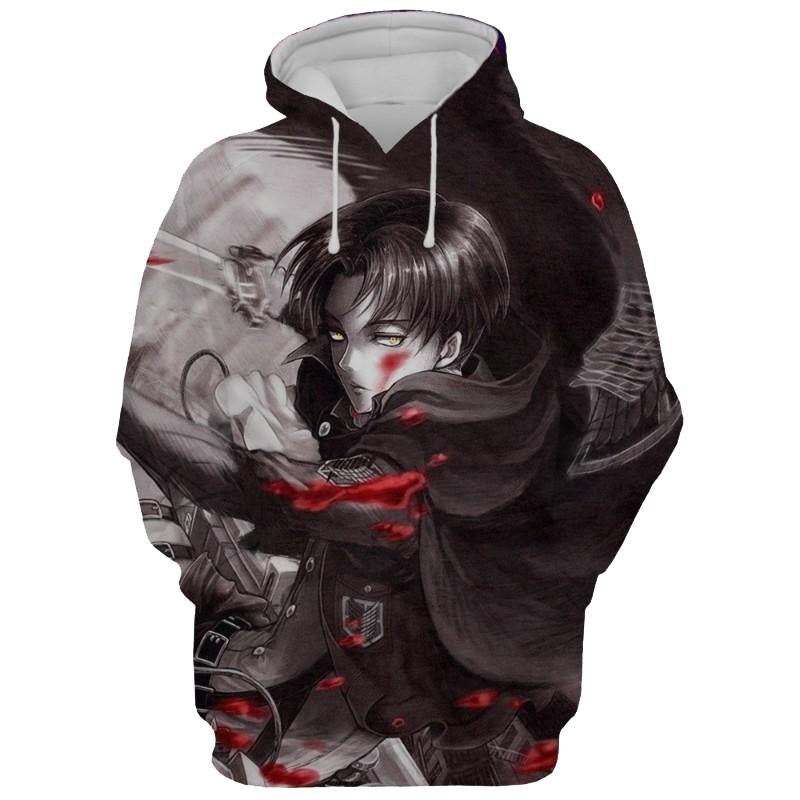Levi Ackerman Attack On Titan Blood 3D Hoodie