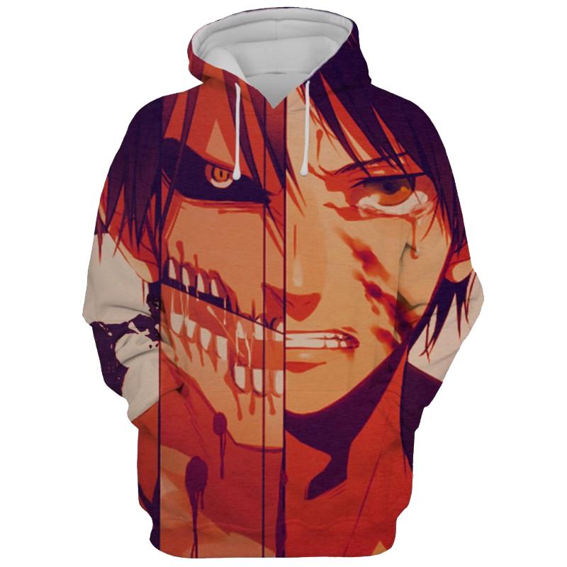 Eren Jaeger Titan Attack On Titan 3D Printed Hoodie