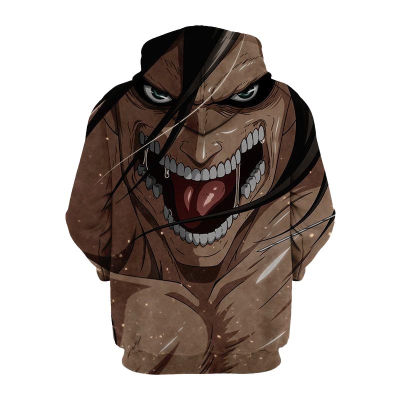 Eren and His Titan Anime- Attack 3D Printed Hoodie