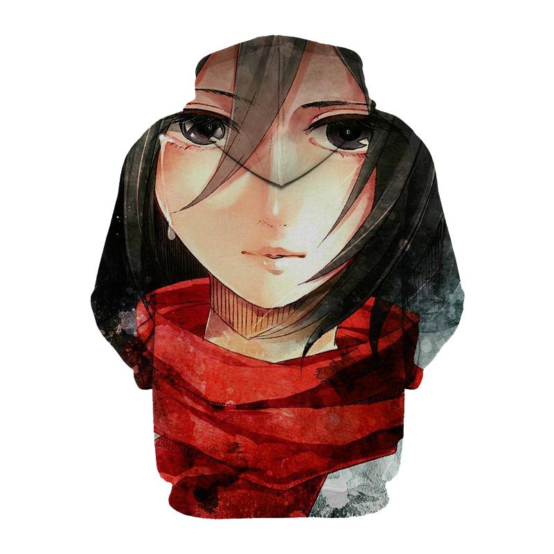 Mikasa Ackerman Attack On Titan 3D Printed Hoodie