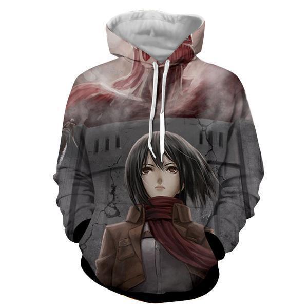 Mikasa Ackermann Attack On Titan 3D Printed Hoodie