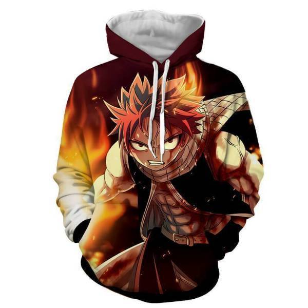 Fairy Tail Natsu Dragneel Brown 3D Printed Hoodies