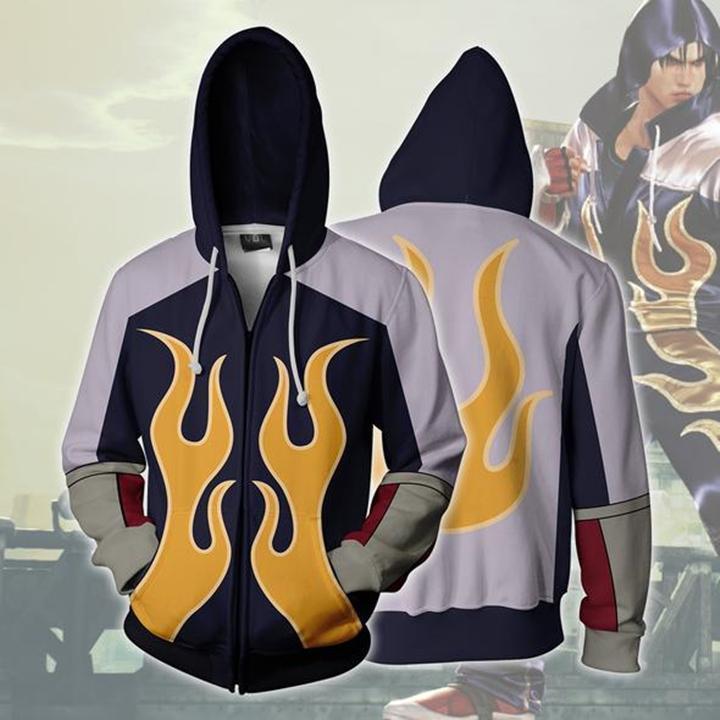 Tekken Hoodies - Zip Up Jin Kazama Hoodie