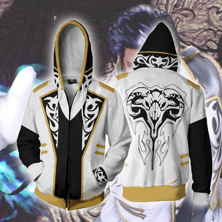 Tekken 7 Claudio Serafino Hoodies - Zip Up White Hoodie