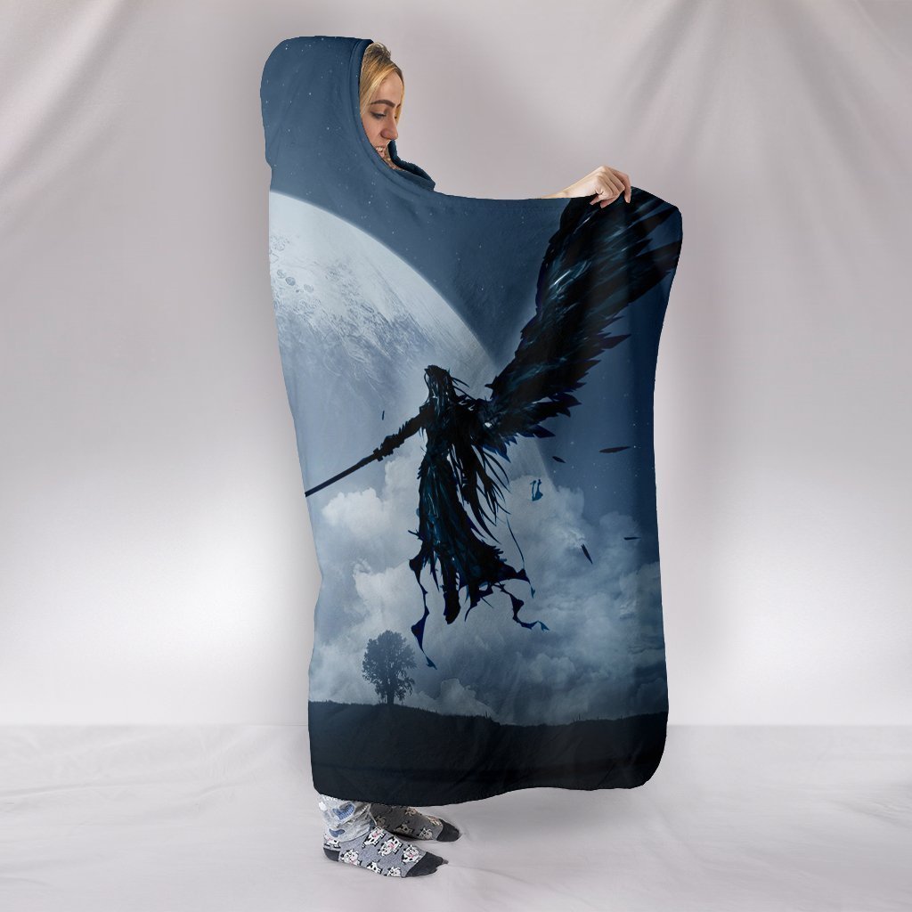 Final Fantasy Hooded Blanket - Cloud Vs Sephiroth Blue Blanket