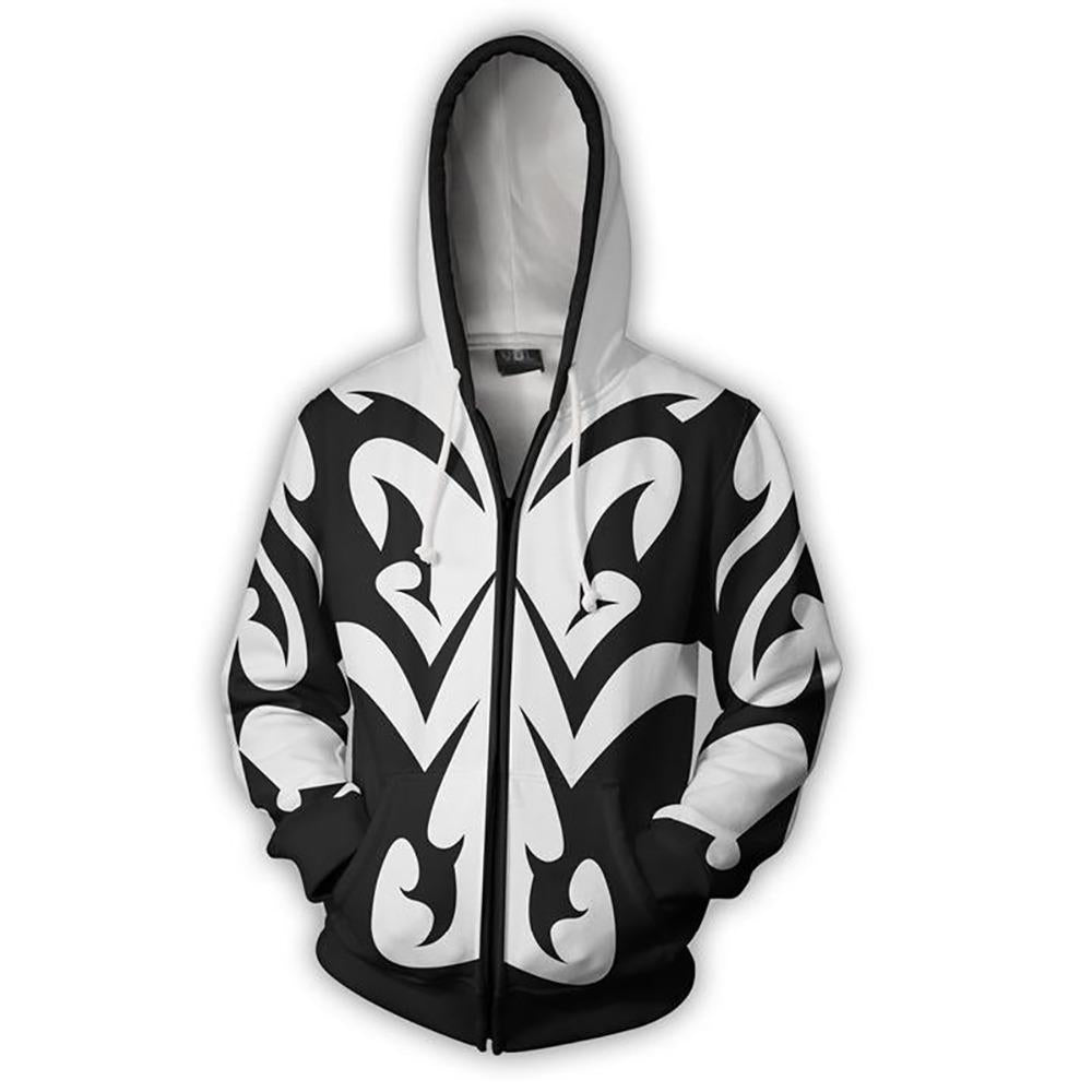 Kingdom Hearts Xemnas Hoodies - Zip Up Black-white Hoodie
