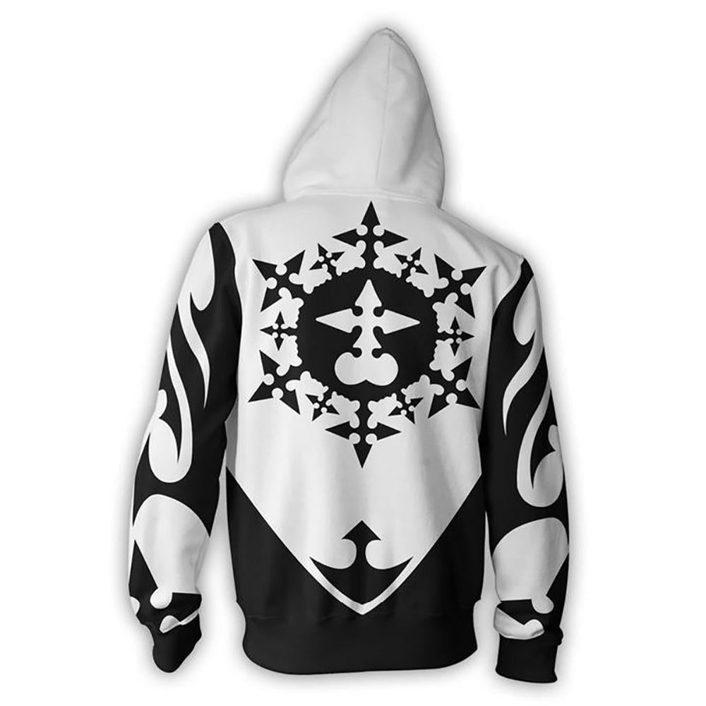 Kingdom Hearts Xemnas Hoodies - Zip Up Black-white Hoodie