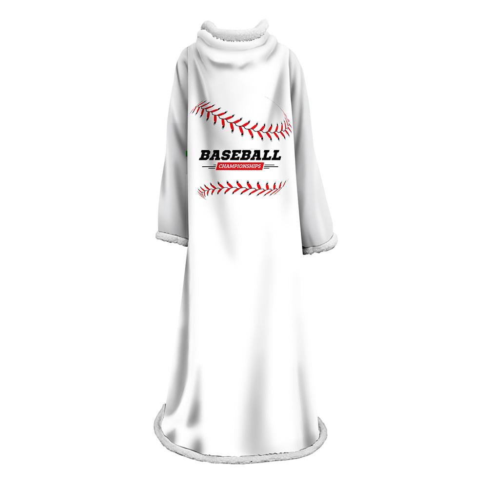 3D Digital Printed Blanket With Sleeves-Baseball Blanket Robe