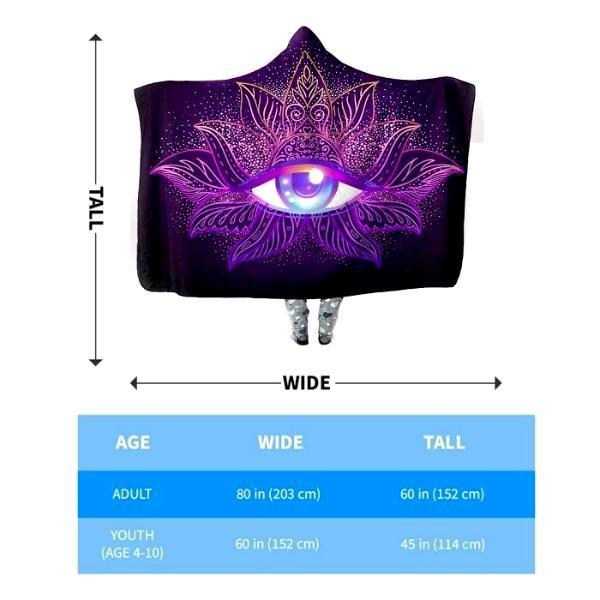 Third Eye Hooded Blanket - Open Eyes Purple Blanket