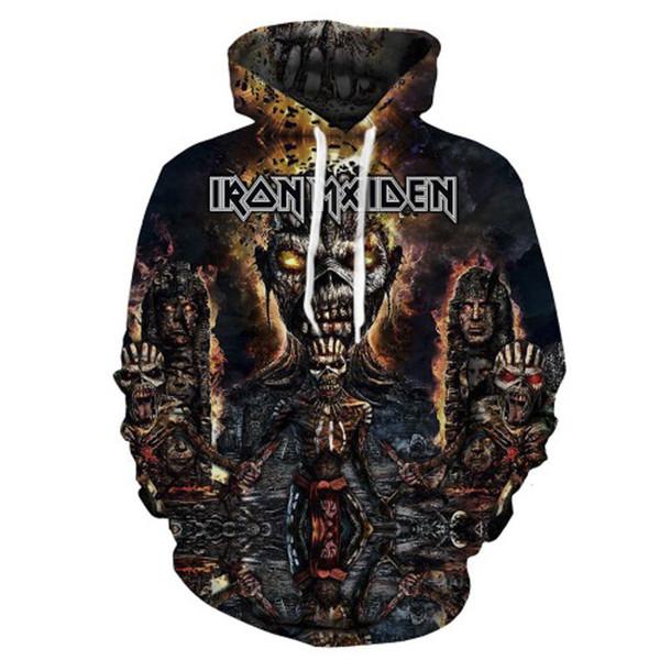 Iron Maiden Hoodie - Rock Hoodies Eddies Jumpers Hooded Pullover