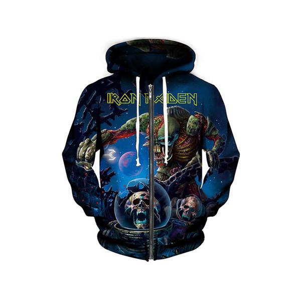 3D Zipper Hoodie Iron Maiden Zip-Up Jacket