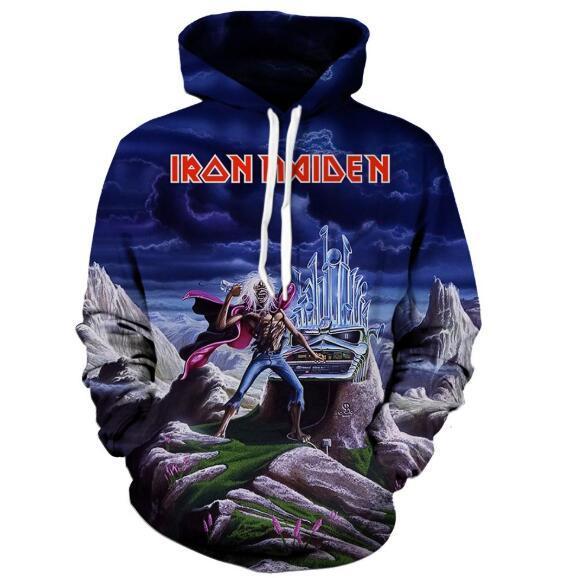 Unisex Fashion Anime Iron Maiden Men's Casual Hoodie