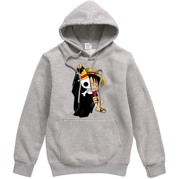 One Piece Luffy Hoodies - Men Casual Fleece Pullover