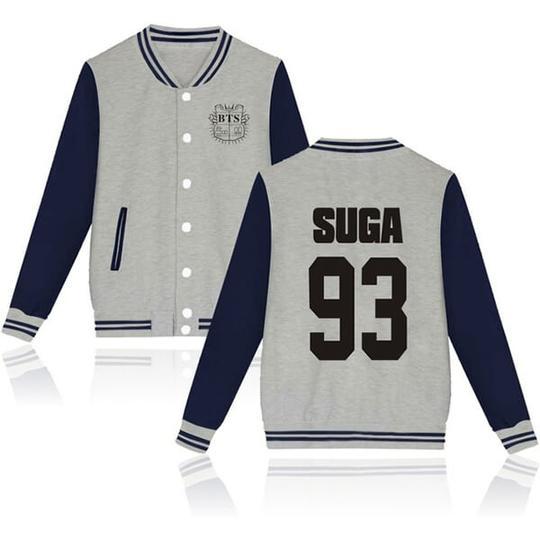 BTS Coat - BTS SUGA Striped Super Cool Jacket