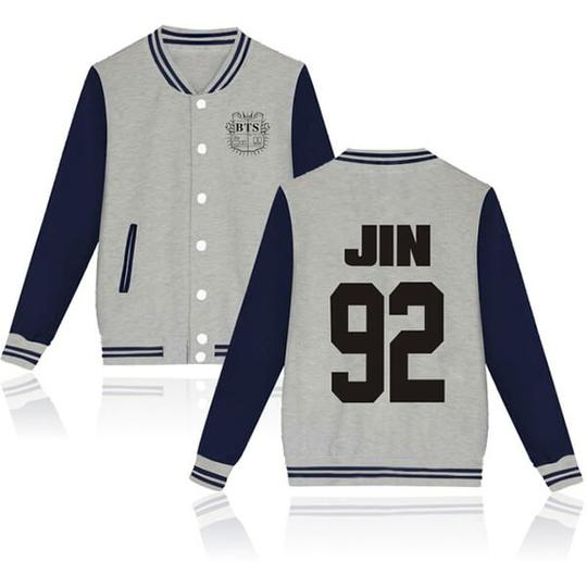 BTS Coat - BTS JIN Striped Super Cool Jacket