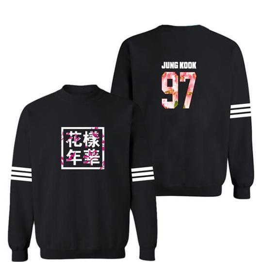 BTS Sweatshirt - Sleeves Striped Sweatshirt