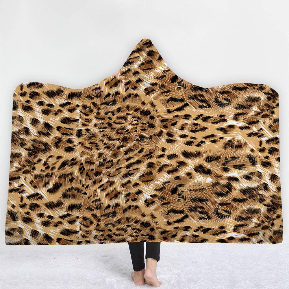 Animal Hooded Blankets - Animal Series Tiger Pattern Yellow Fleece Hooded Blanket