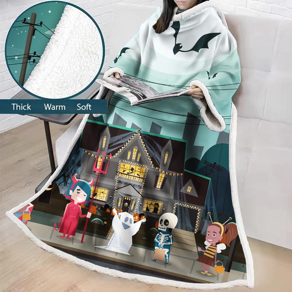 3D Digital Printed Blanket With Sleeves-Blanket Robe Halloween Party