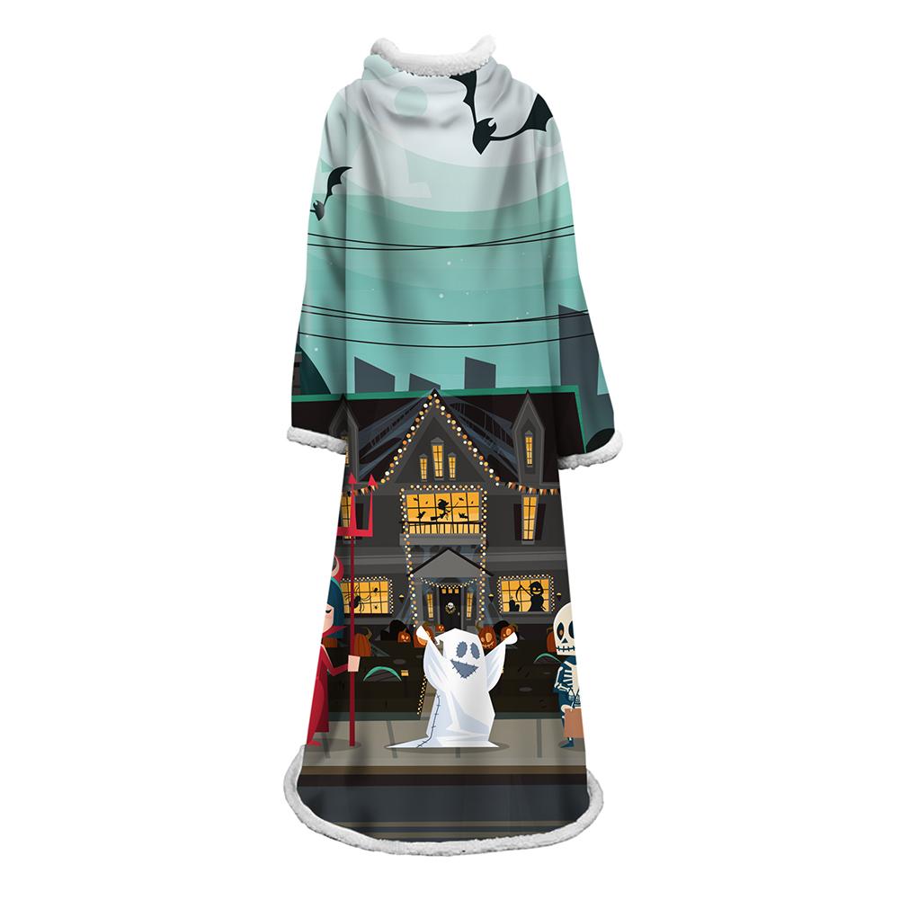 3D Digital Printed Blanket With Sleeves-Blanket Robe Halloween Party