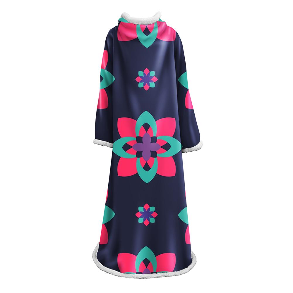 3D Digital Printed Blanket With Sleeves-Geometric Designs Blanket Robe