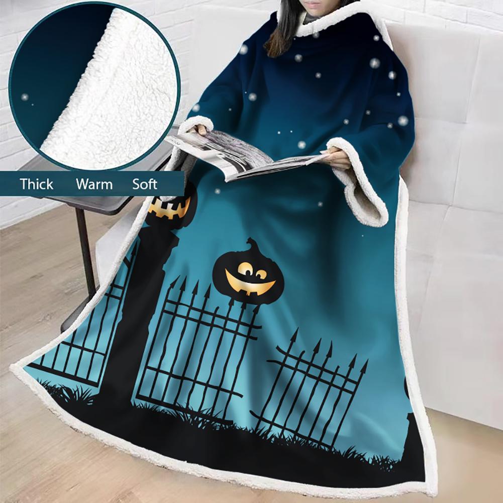 3D Digital Printed Blanket With Sleeves-Blanket Robe Halloween Party