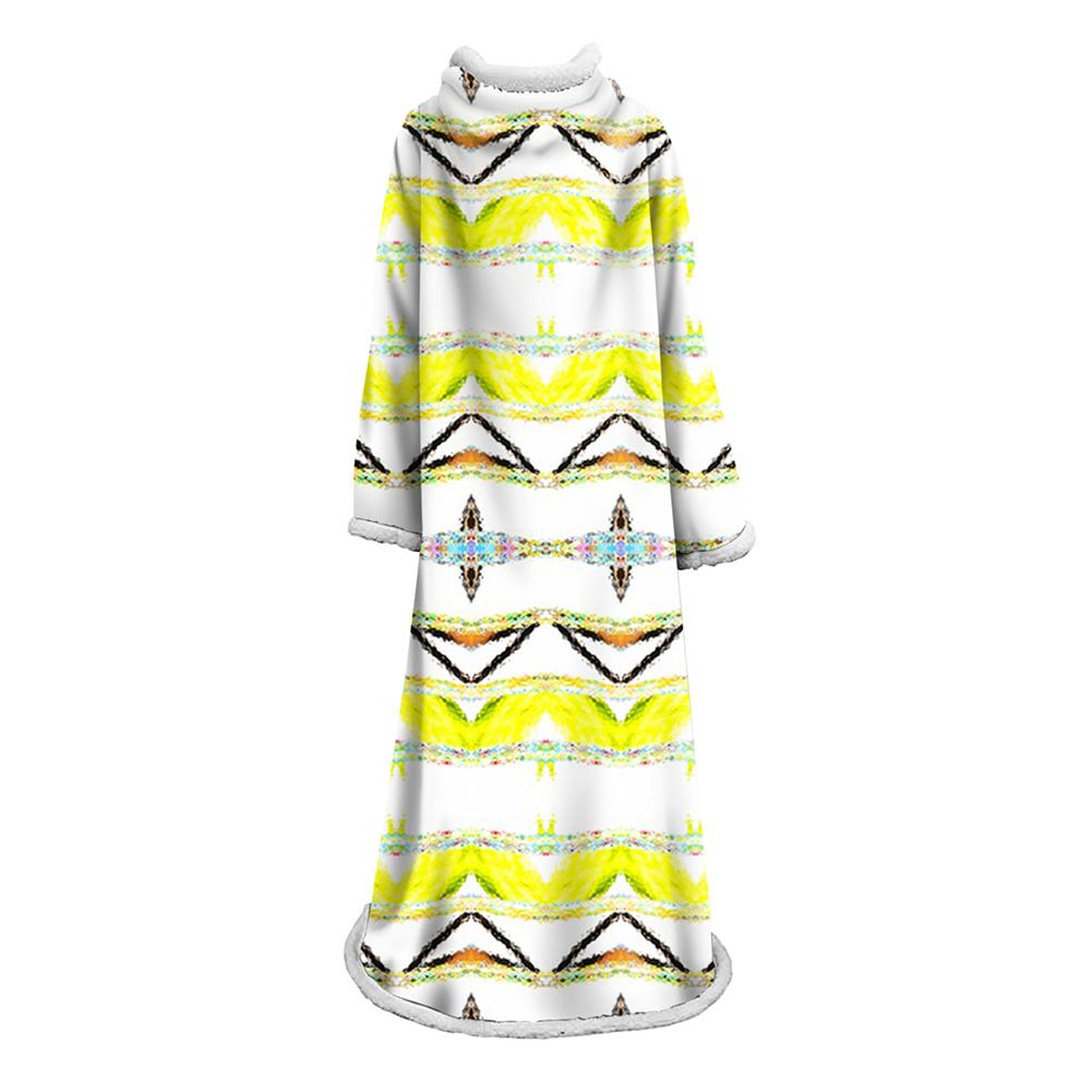 3D Digital Printed Blanket With Sleeves-Geometric Designs Blanket Robe