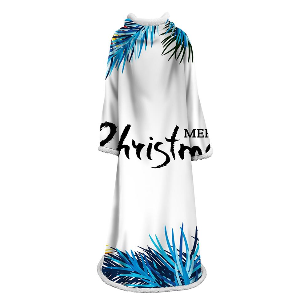 3D Digital Printed Blanket With Sleeves-Christmas Series Blanket Robe
