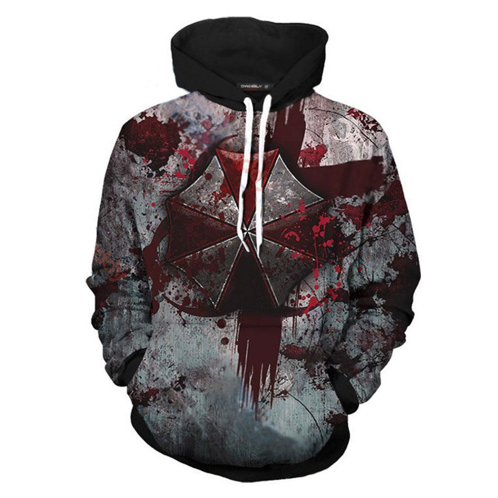 Unsiex Umbrella Corporation Hoodies Resident Evil Pullover 3D Print Jacket