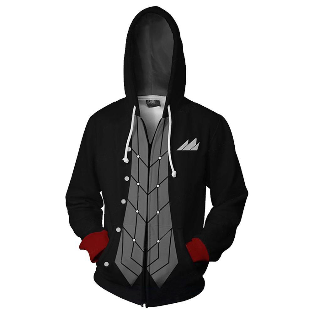 Unisex Akira Kurusu Joker Hoodies Game Persona Zip Up 3D Print Hoodies