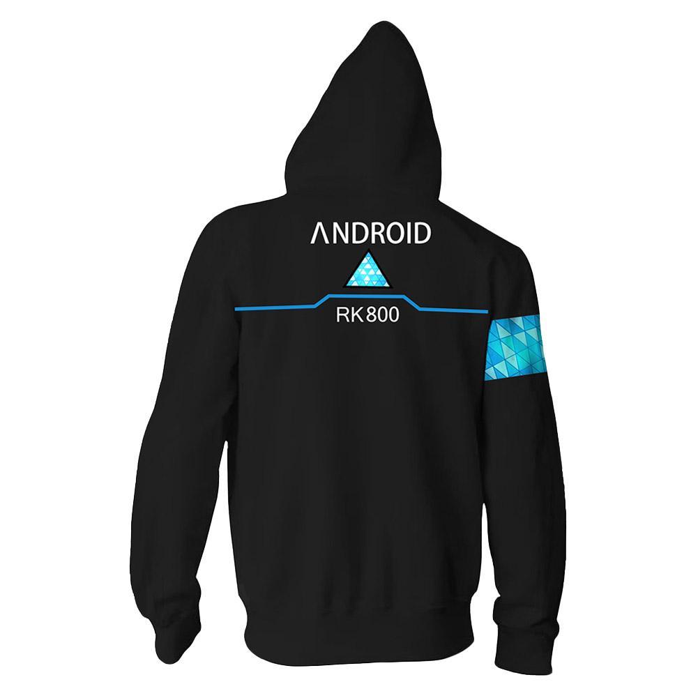 Unisex Connor Hoodies Detroit Become Human Zip Up 3D Print Jacket