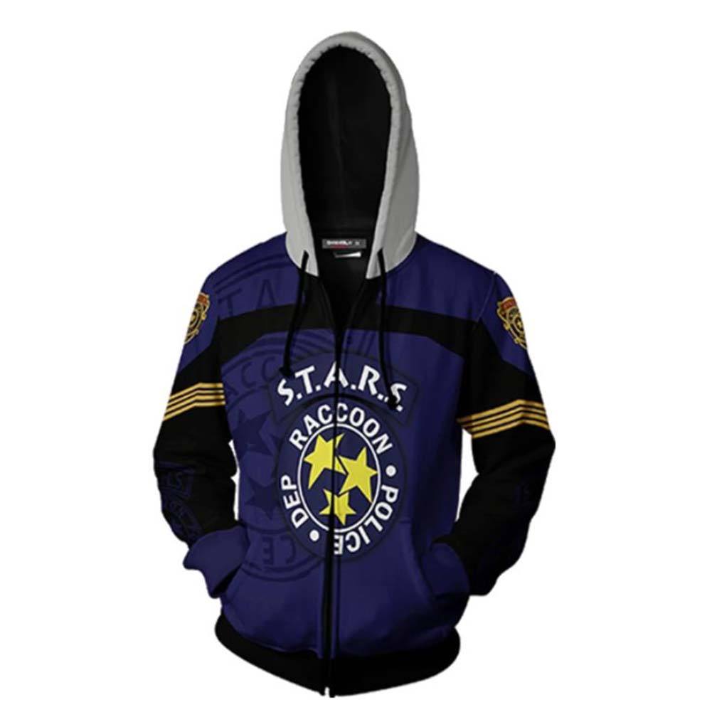 Unisex Resident Evil Hoodies R.P.D. Printed Zip Up Jacket