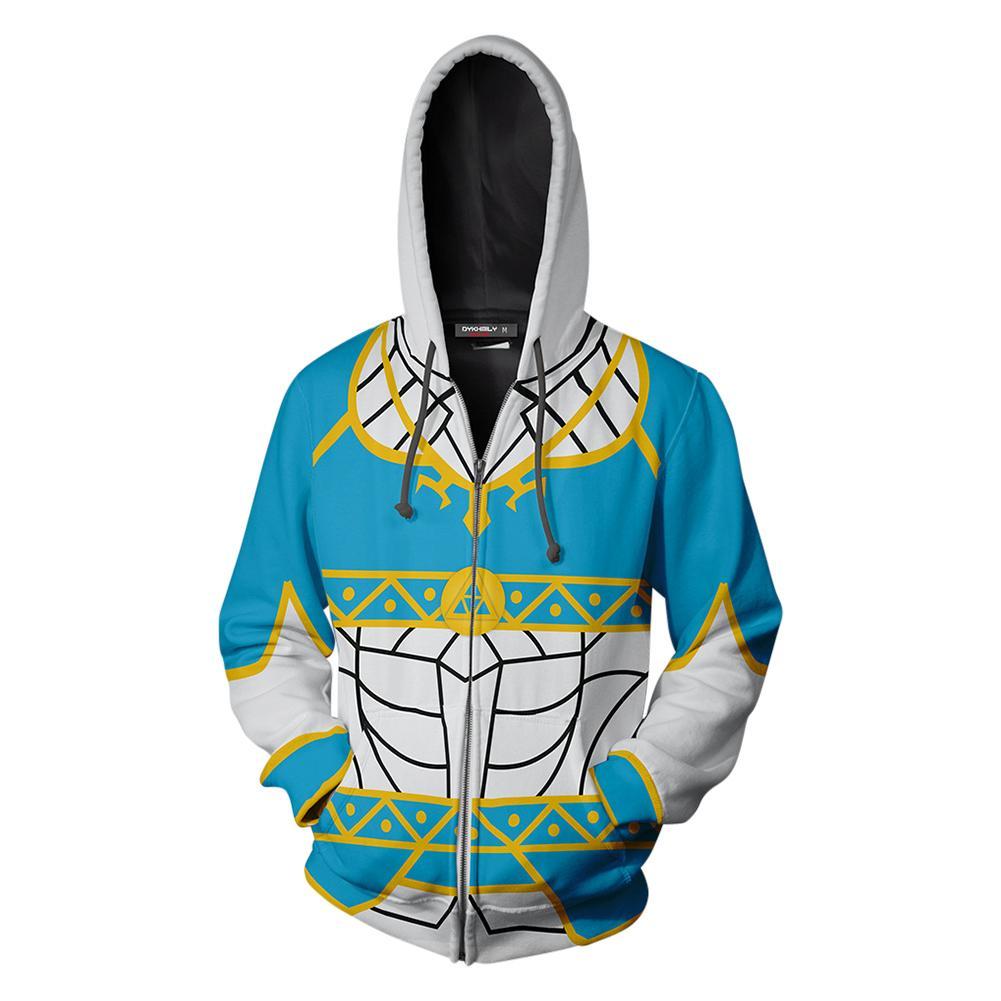 Unisex The Legend Of Zelda Princess Zelda Cosplay Zip Up Hoodie