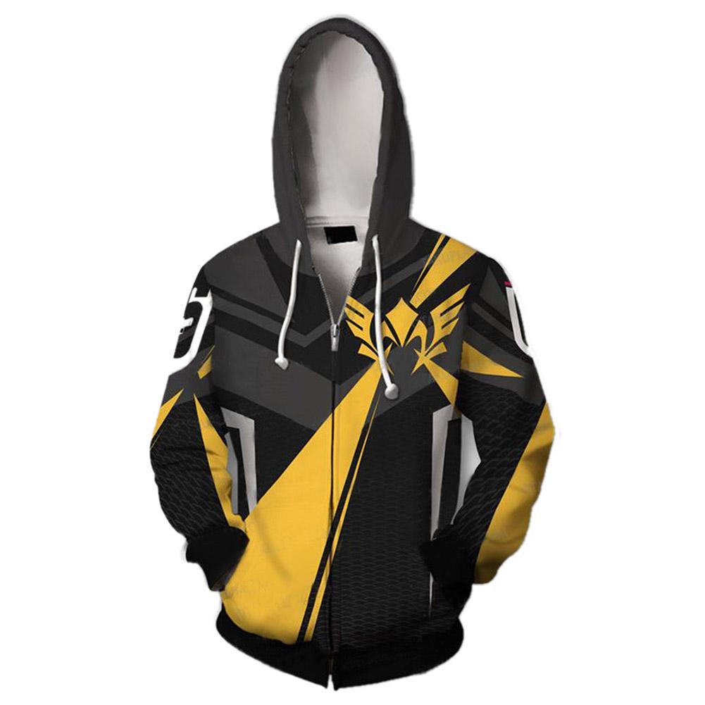 Unisex Valkyrie Hoodies Rainbow Six Siege Zip Up 3D Print Jacket