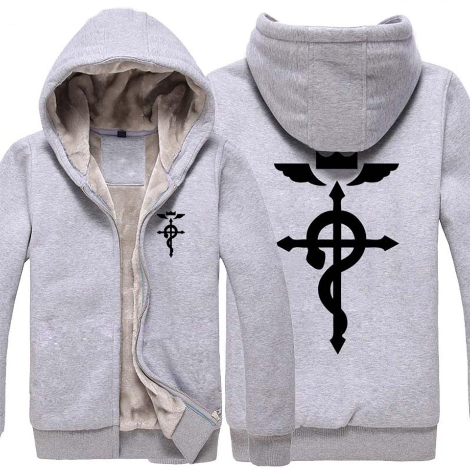 Fullmetal Alchemist Hoodies - Zip Up Anime Thicken Warm Hoodie Coat