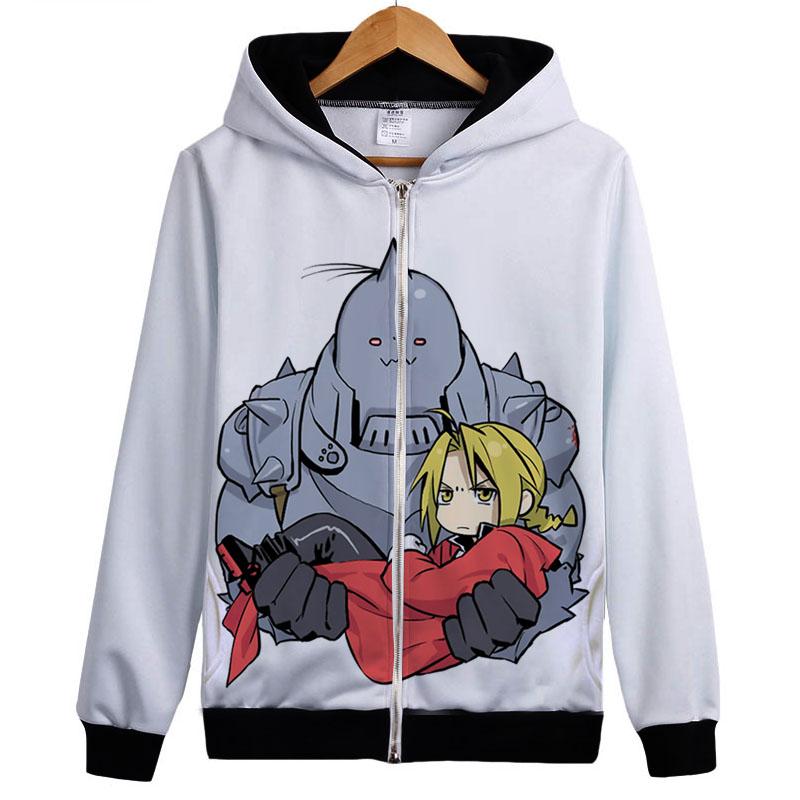 Fullmetal Alchemist Hoodies - Zip Up Edward Elric Outerwear Hoodie