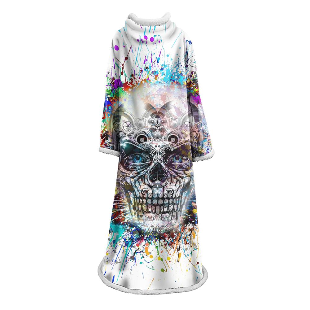 3D Digital Fashion Printed Blanket With Sleeves-Graffiti Blanket Robe